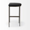 Millie 16.75L x 17.75W x 30.25H Black Leather Seat with Metal Frame Bar Stool thumbnail 3