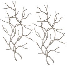 Online Designer Bedroom Silver Branches Wall Art S/2