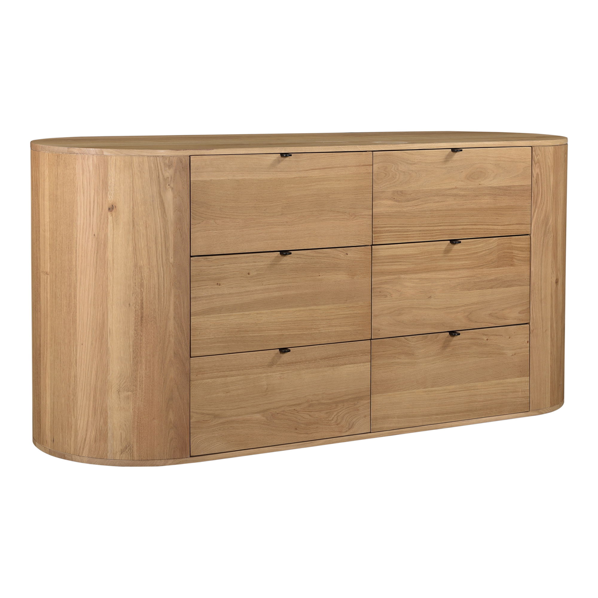 Theo 6 Drawer Dresser Natural, by Moe's Home, 66" width x 31.5" height x 22.5" depth View 2