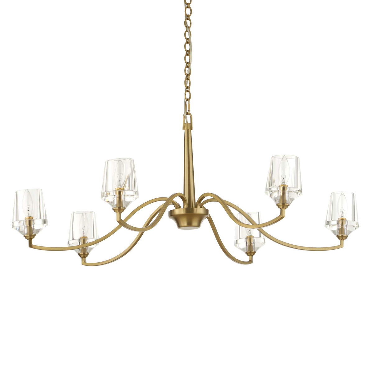 Barcelona 6 Light Brass Chandelier, Pendant by Uttermost, 15.5" height x 40.25" diameter View 4