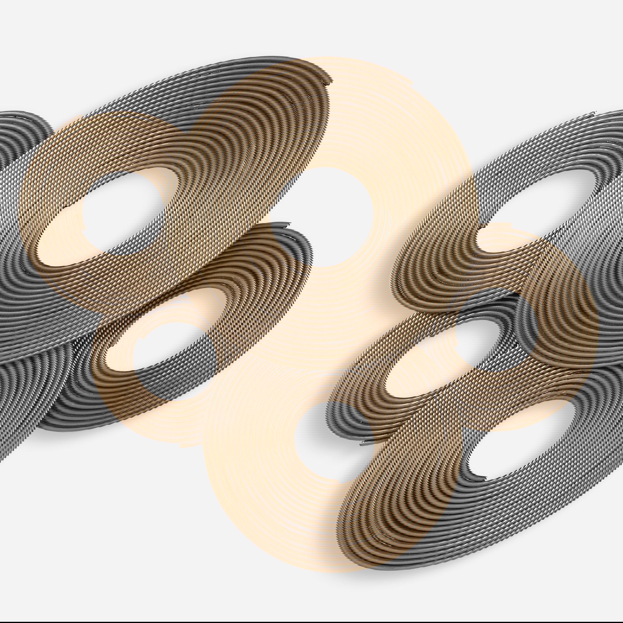 Ahmet Gold Rings Wall Decor, Sculptural Wall Art by Uttermost, 35.5" width x 29" height x 2.62" depth View 1