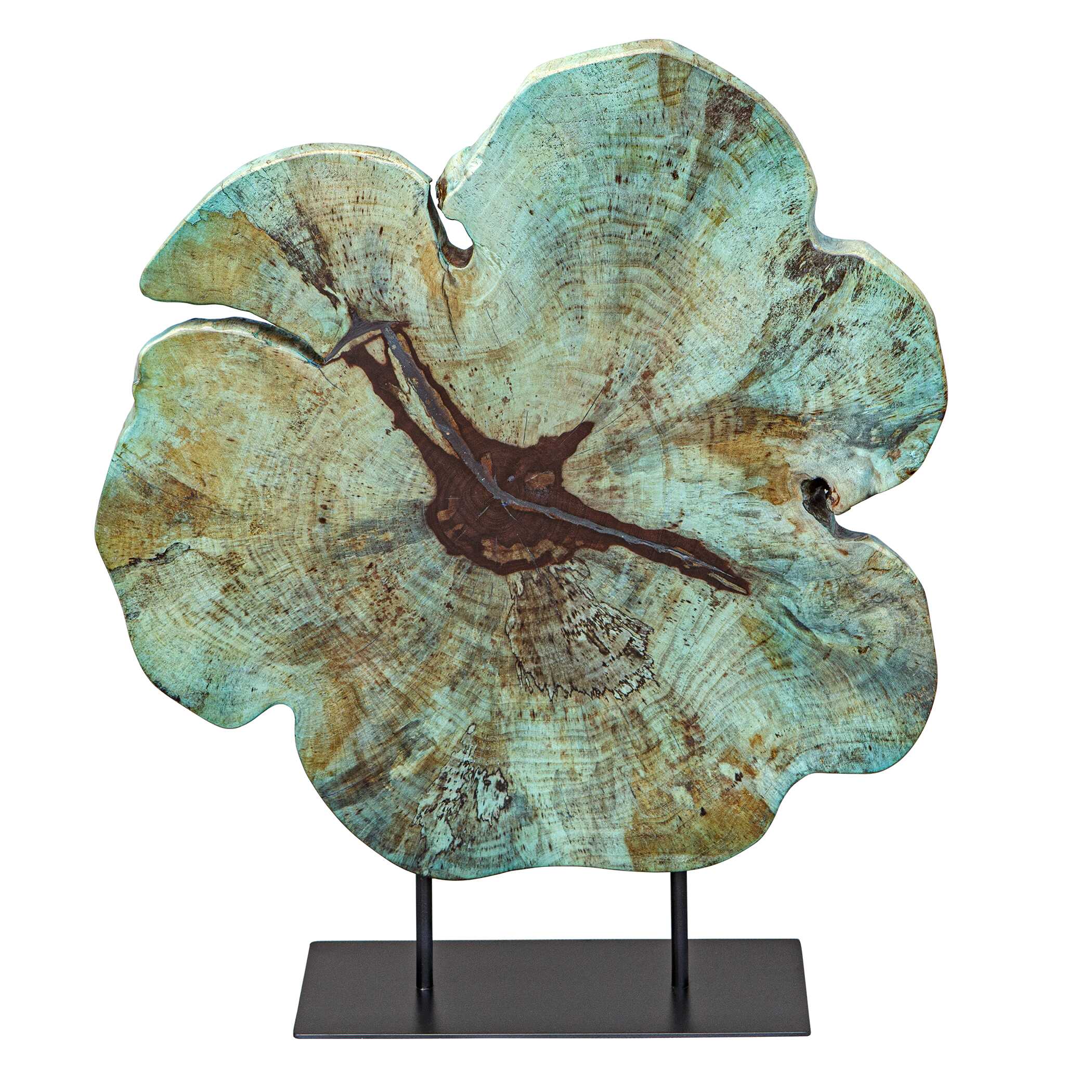Bahati Wood Blue Sculpture large image 