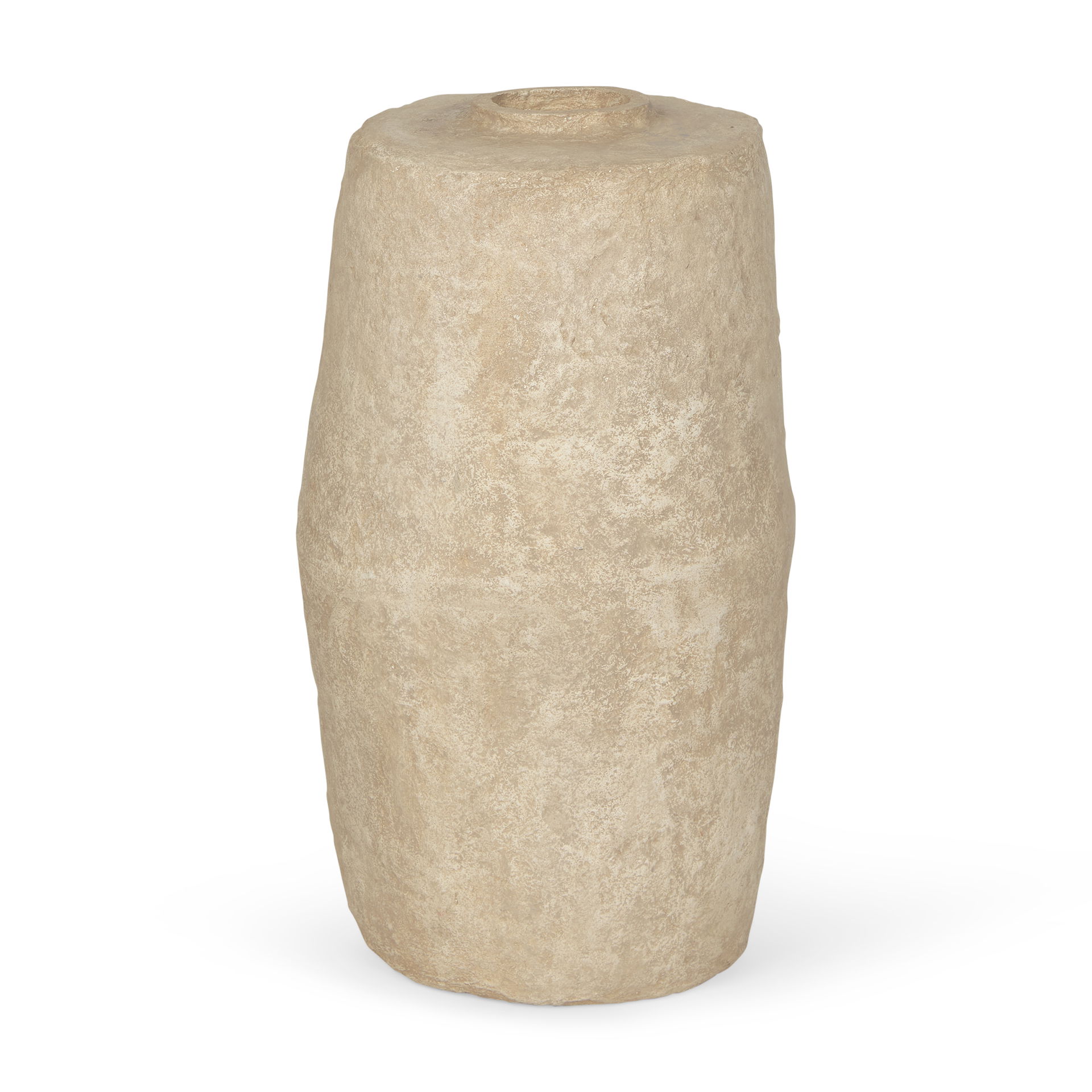 Rama Large Beige Paper Mache Floor Vase, by Mercana, 19" length x 19" width x 33" height View 1