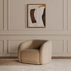 Faye Accent Chair Beige Boucle, by Moe's Home, 33.5" width x 29.8" height x 32.2" depth thumbnail 6