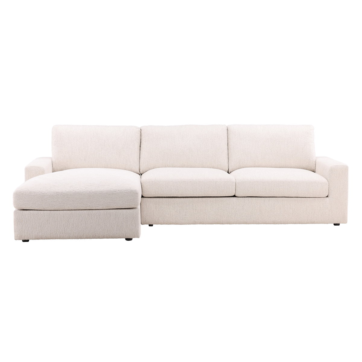 Bryce Chaise Sectional Cream, Sectional Sofa by Dovetail, 115" width x 34.68" height x 74.5" depth View 2