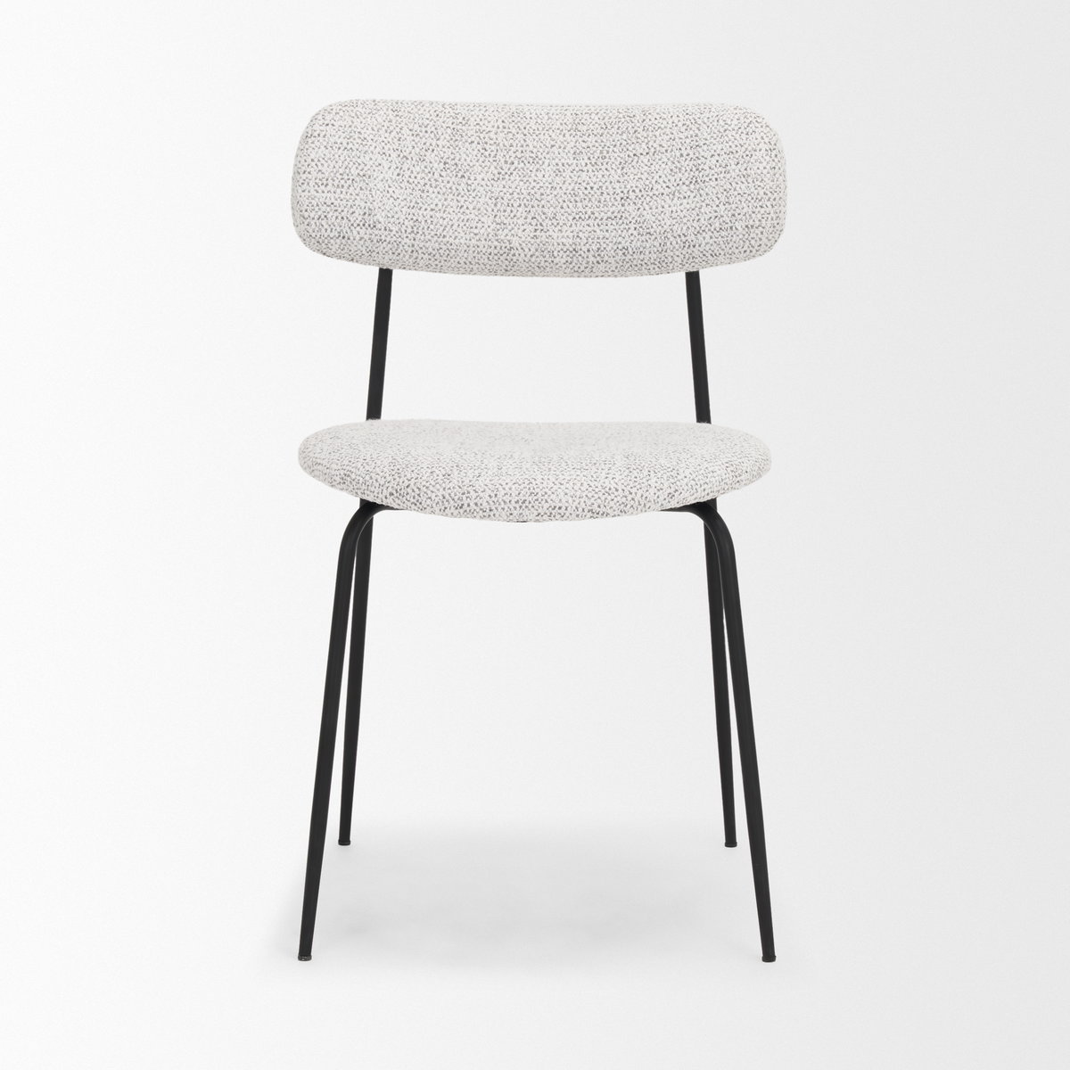 Casey Curved Back Dining Side Chair | Gray Fabric with Black Metal, Dining Chair by Mercana, 21.26" length x 20.08" width x 31.25" height View 7