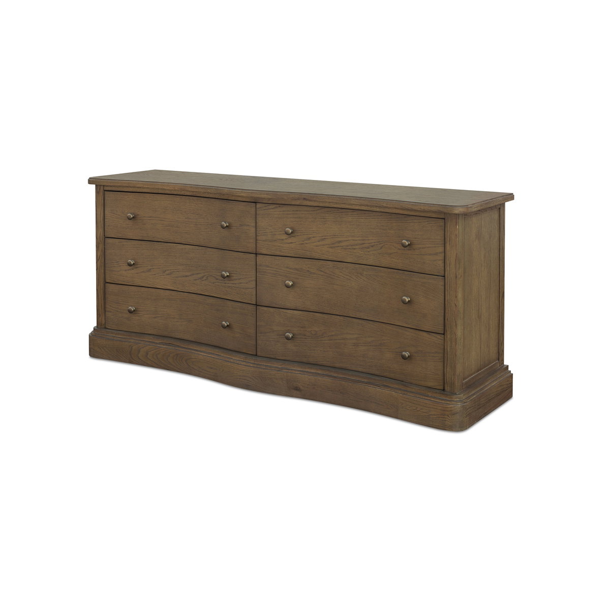 Clarence 6 Drawer Dresser Warm Brown, by Moe's Home, 72" width x 32" height x 18" depth View 2