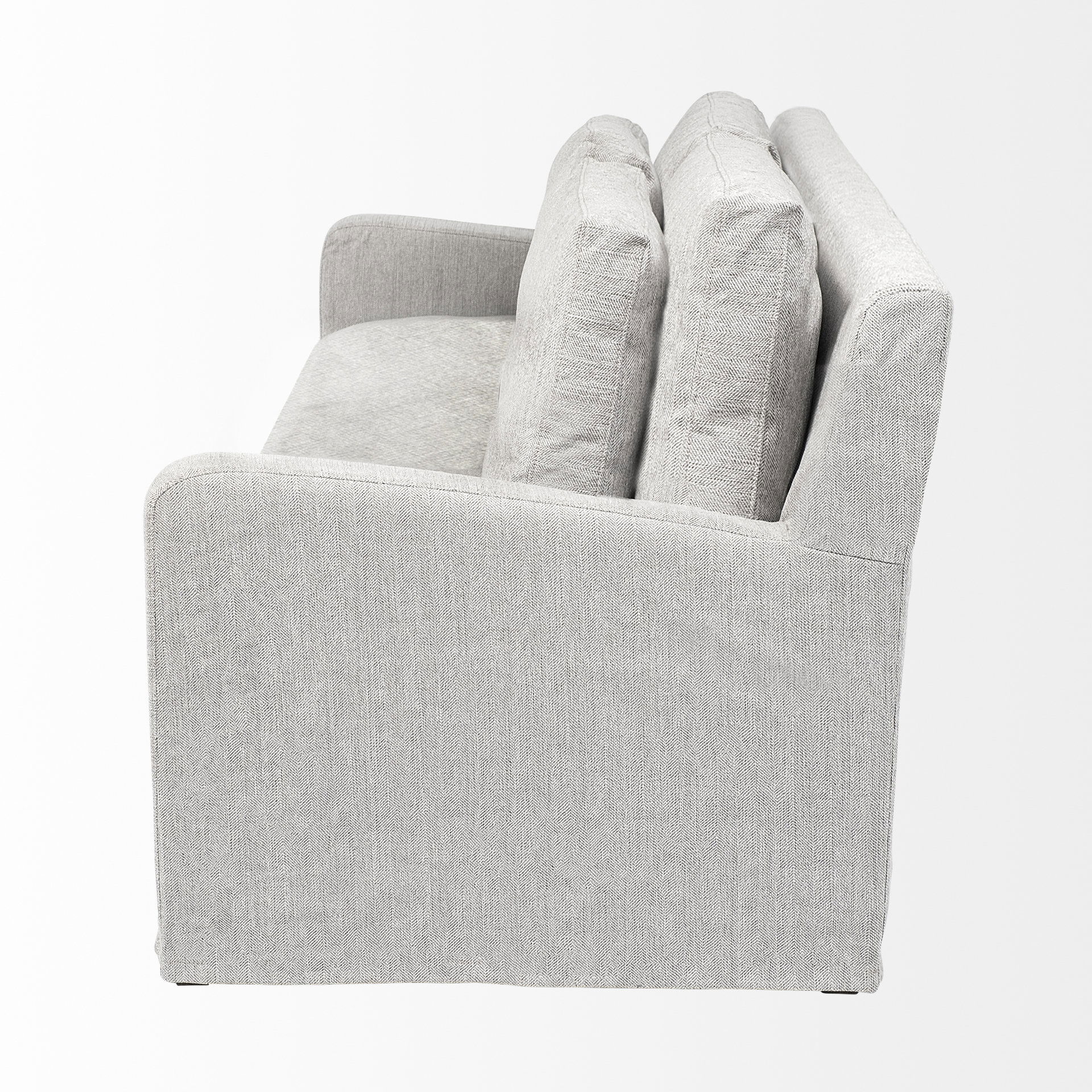 Denly II 92.5 X 38.25 X 34.5 Frost Gray Slipcover Three Seater Sofa large image 