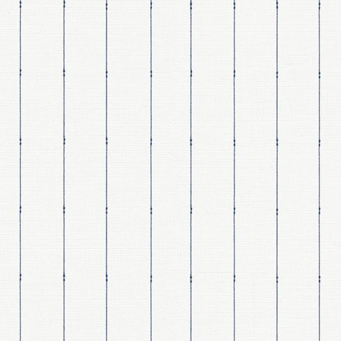 In Stitches Stripe Navy & Cream Wallpaper