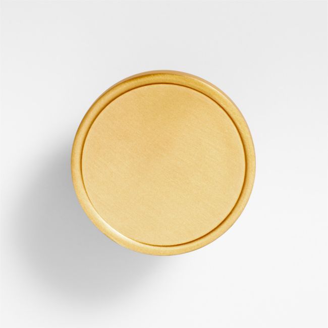 Online Designer Kitchen Bria Flat Round Brass Knob