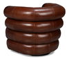 Rondo Leather Swivel Chair,Brown, Seating by Sarreid, 38" length x 31" width x 30" height thumbnail 11