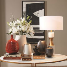 Online Designer Home/Small Office Gold Rim Bulb Vase