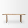 Isla Oval Dining Table with Light Brown Wood Top & Arched Legs, by Mercana, 86.5" length x 39" width x 30" height thumbnail 7
