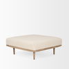 Shae Brown Wood with Oatmeal Fabric Ottoman, by Mercana, 37" length x 37" width x 16" height thumbnail 5