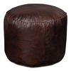 Soccerball Stool, Dark Brown Leather, Seating by Sarreid, 22" length x 22" width x 18" height thumbnail 2