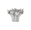 Root Small Silver Dining Table Base With Glass, by Phillips, 60" width x 30" height x 60" depth thumbnail 2