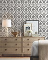 Adirondack Damask Black & White Wallpaper, by York Wall, 33' length x 1'8.5" width x 0.02" depth thumbnail 2