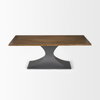 Maxton 79'L x 39'W Rectangular Pedestal Dining Table | Brown Wood & Gunmetal Metal | Seats 6, by Mercana, 79" length x 39" width x 30" height thumbnail 7