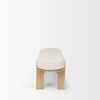 Sohan Light Brown Elm Wood with Oatmeal Fabric Bench thumbnail 4