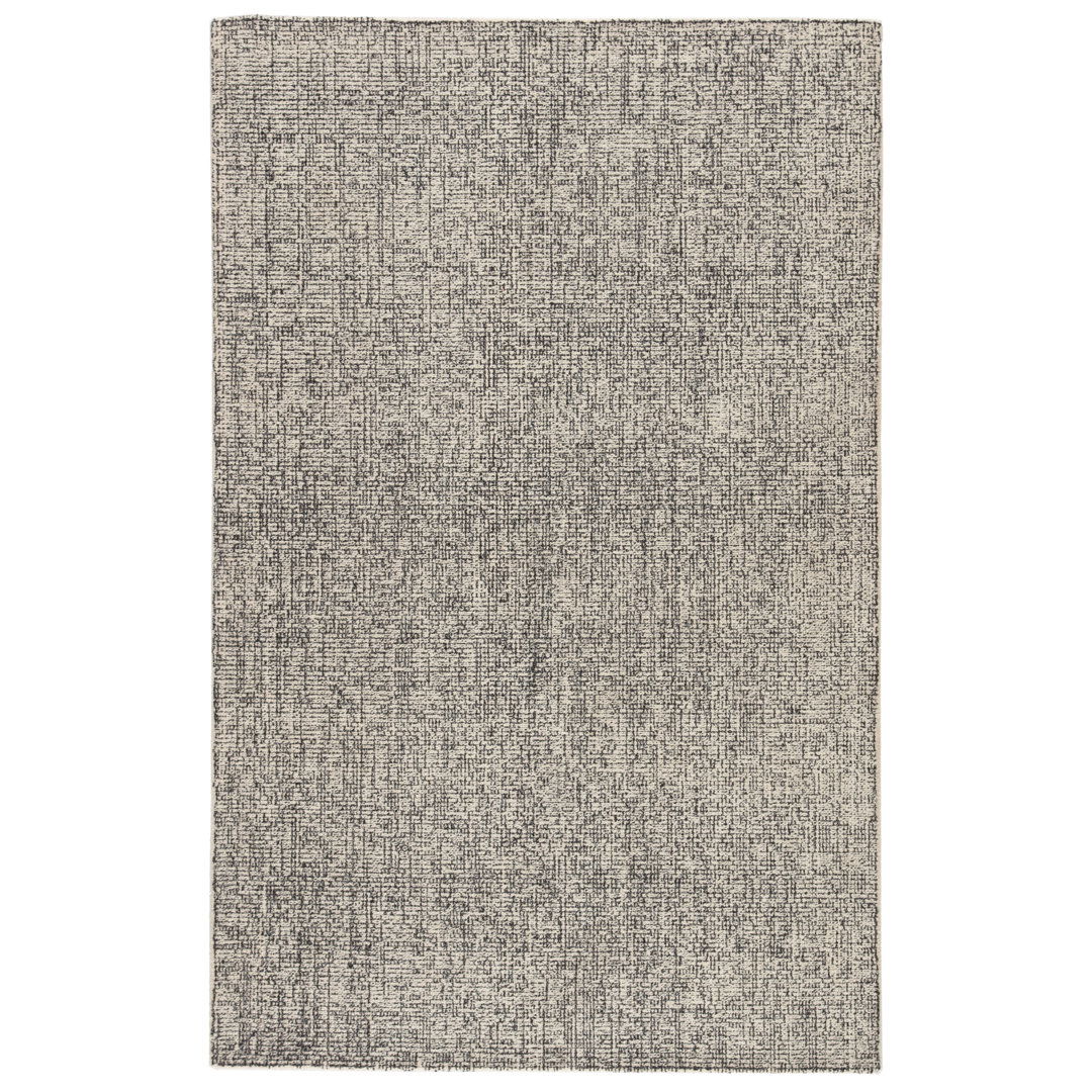 Oland Handmade Solid Cream/ Black Area Rug large image 