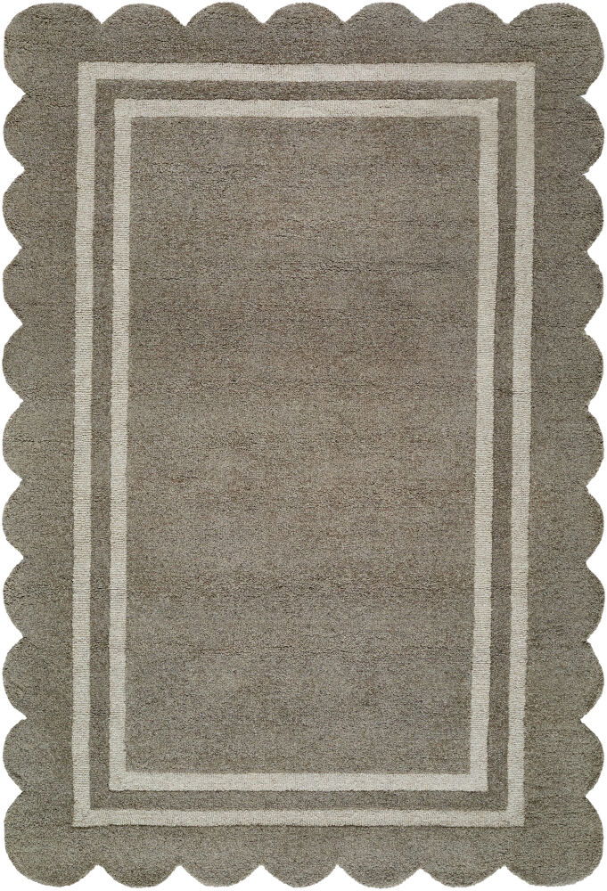 Scalloped Handmade Rug, by Surya, 5'6" length x 3'6" width