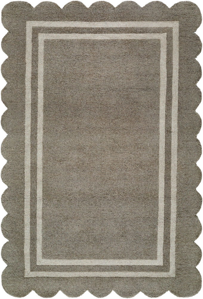 Scalloped Handmade Rug, by Surya, 9' length x 6' width