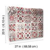 Encaustic Tile Red Peel & Stick Wallpaper, by York Wall, 20' length x 2'3" width x 0.02" depth thumbnail 4
