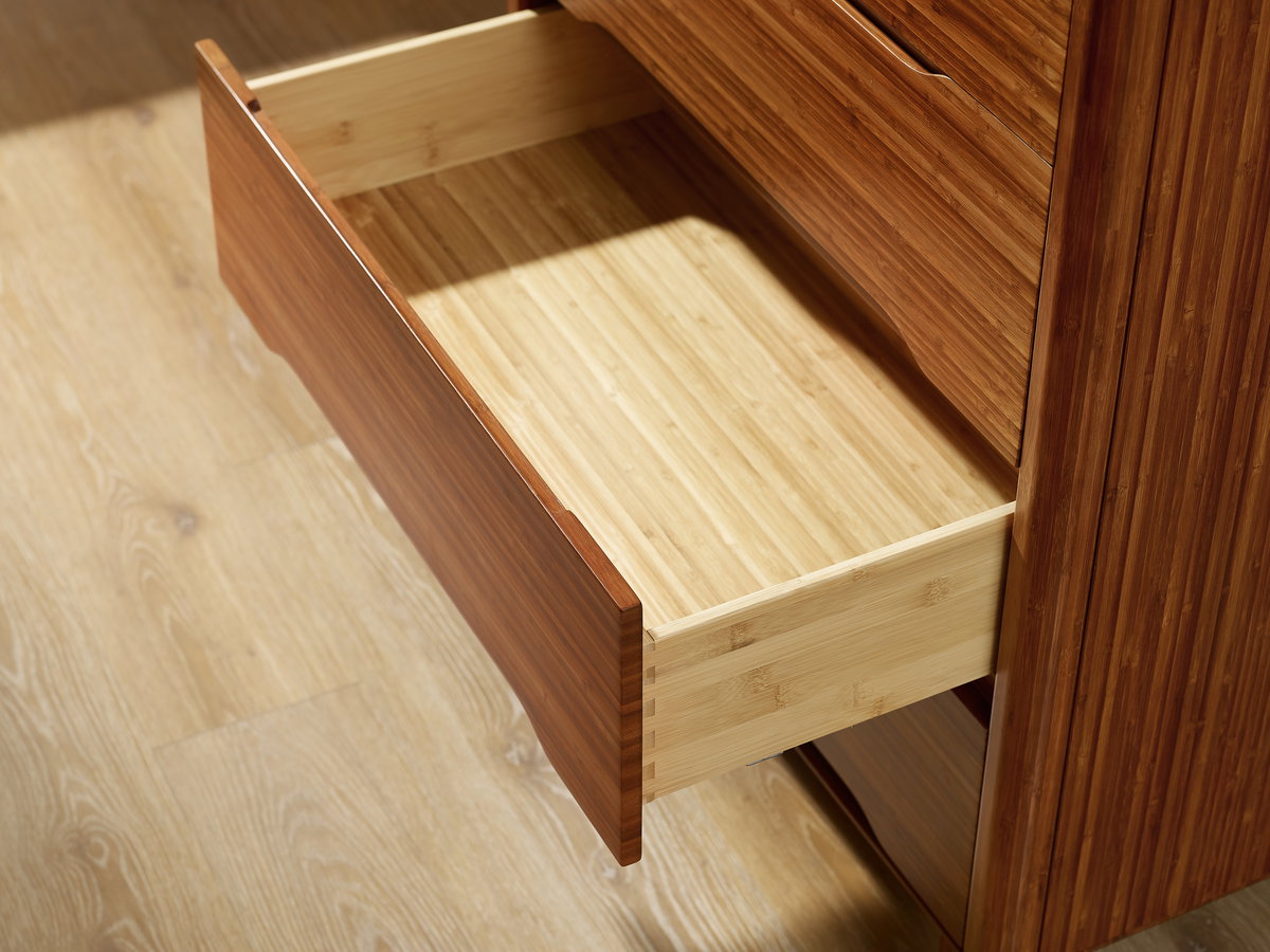 Currant Five Drawer High Chest, Amber, Dresser by Greenington, 19" length x 32" width x 52" height View 8