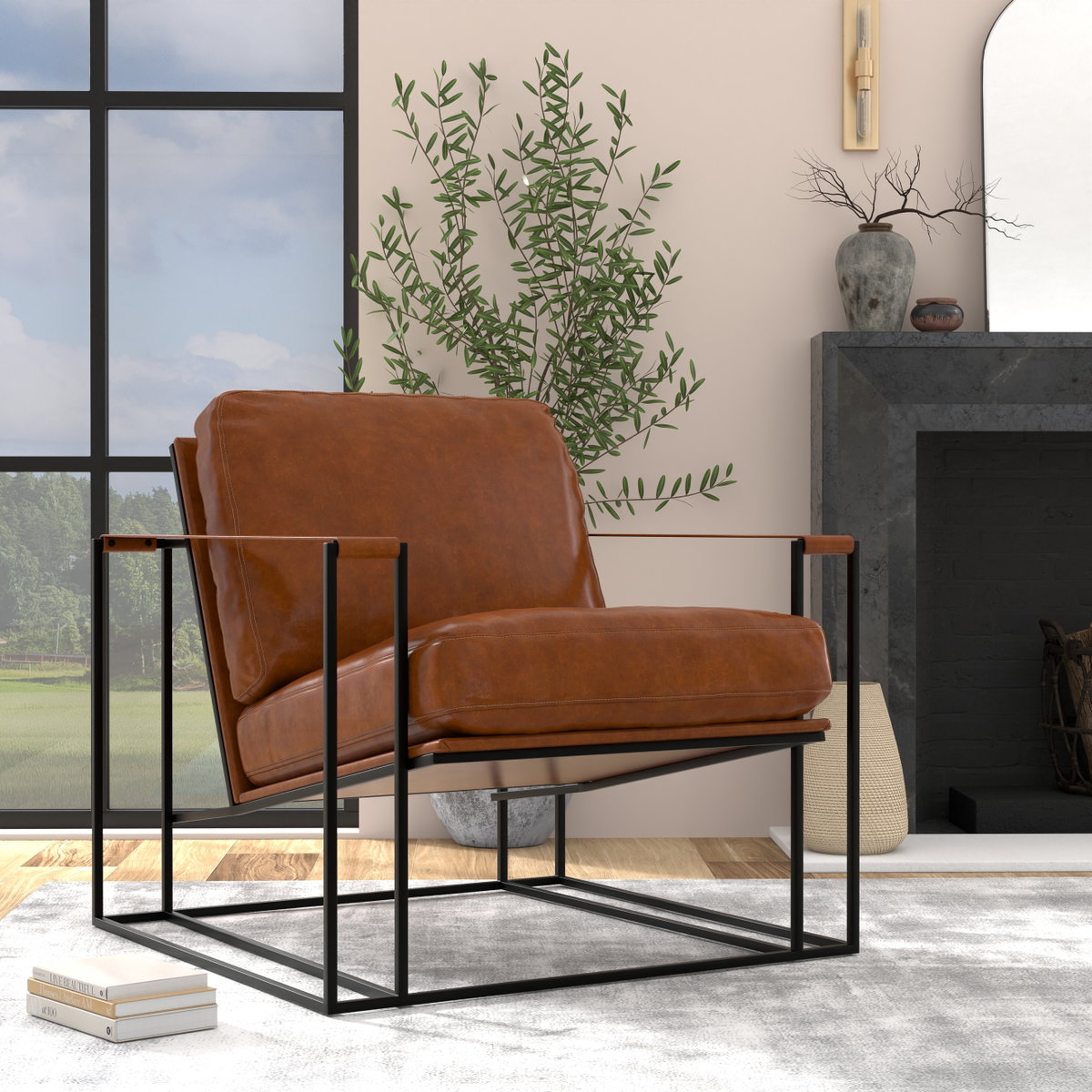 Oryan Chair  Havana Brown, by Sarreid, 2'8" length x 2'6" width x 2'6" height View 14