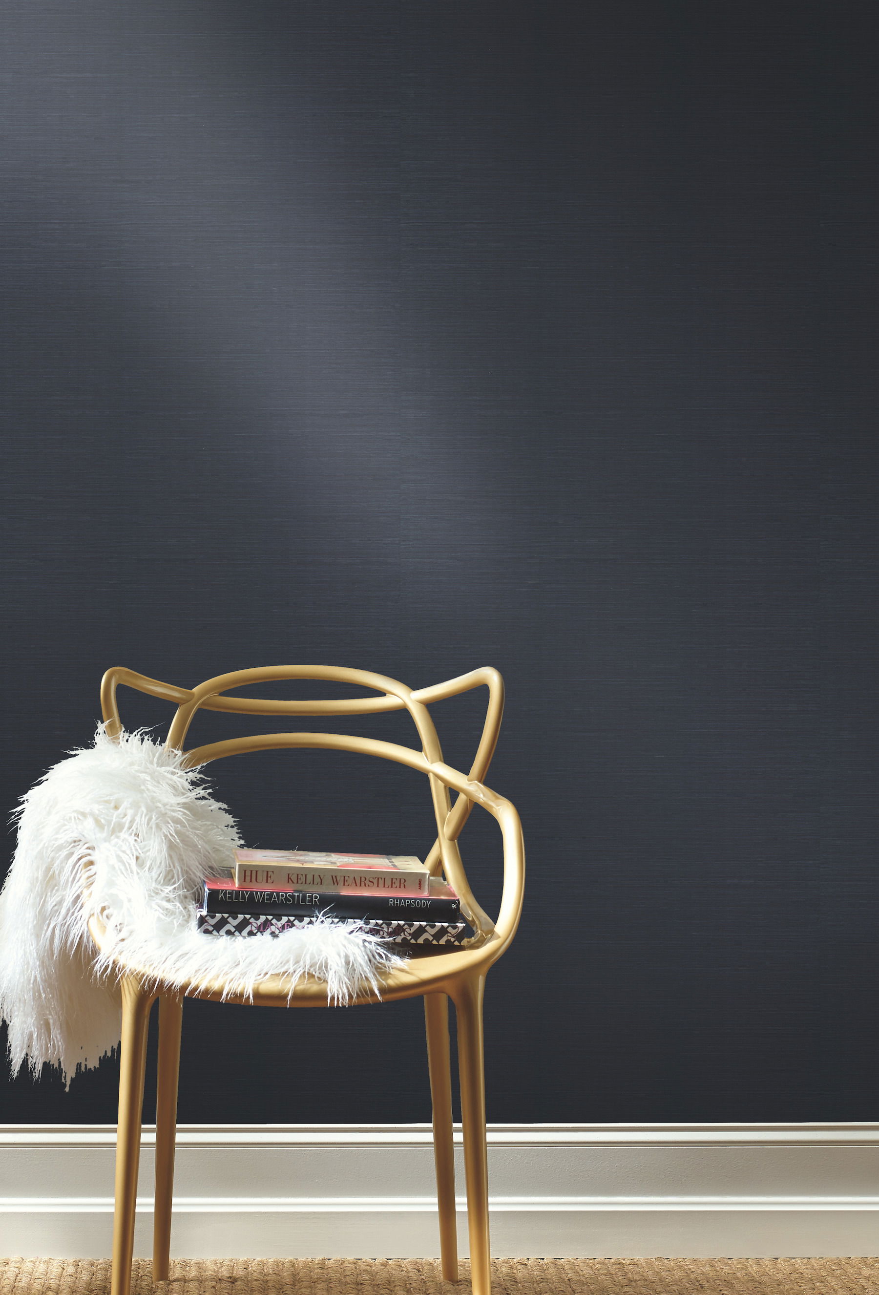 Plain Grass Sisal Grasscloth Blue Wallpaper, by York Wall, 24' length x 3' width x 0.02" depth View 3