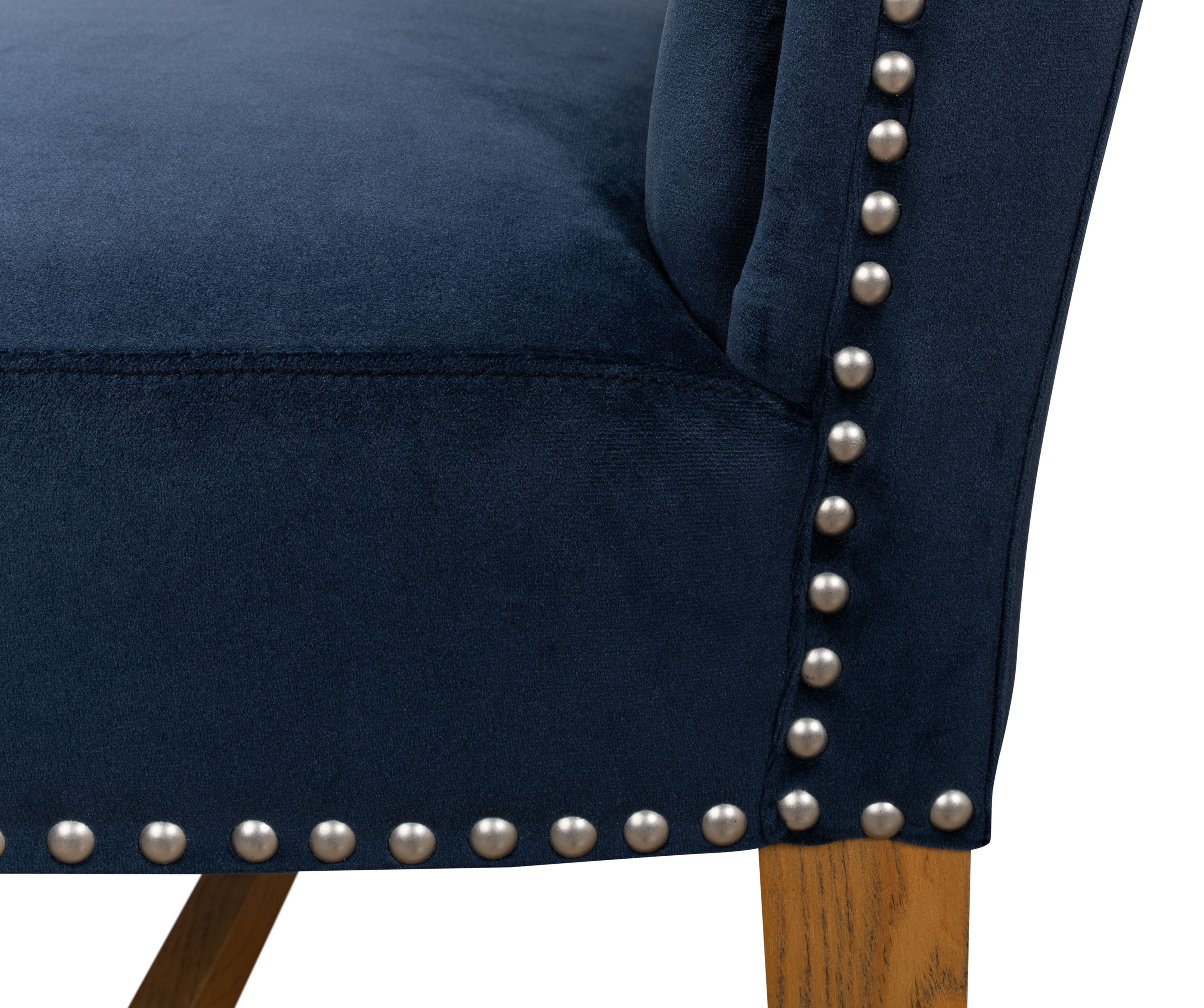 High Back Dining Chair, Blue Velvet, by Sarreid, 21" length x 26" width x 46" height View 6