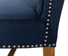 High Back Dining Chair, Blue Velvet, by Sarreid, 21" length x 26" width x 46" height thumbnail 6