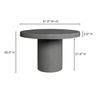 Cassius Outdoor Dining Table Grey, Outdoor Table by Moe's Home, 3'11.25" width x 2'6.25" height x 3'11.25" depth thumbnail 6