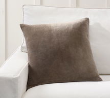 Online Designer Other Everywhere Velvet Pillow & Down Feather Insert Bundle, 20" x 20", Taupe