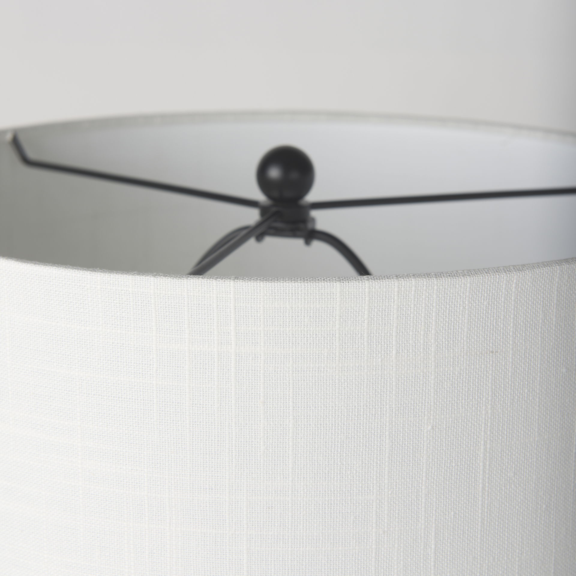 Sarah  Arched Black Metal with Marble Cube and White Shade Table Lamp large image 