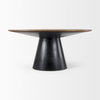 Mitchell 63'L x 63'W Pedestal Dining Table | Med Brown Wood & Black Metal | Seats 6, by Mercana, 63" length x 63" width x 31" height thumbnail 3