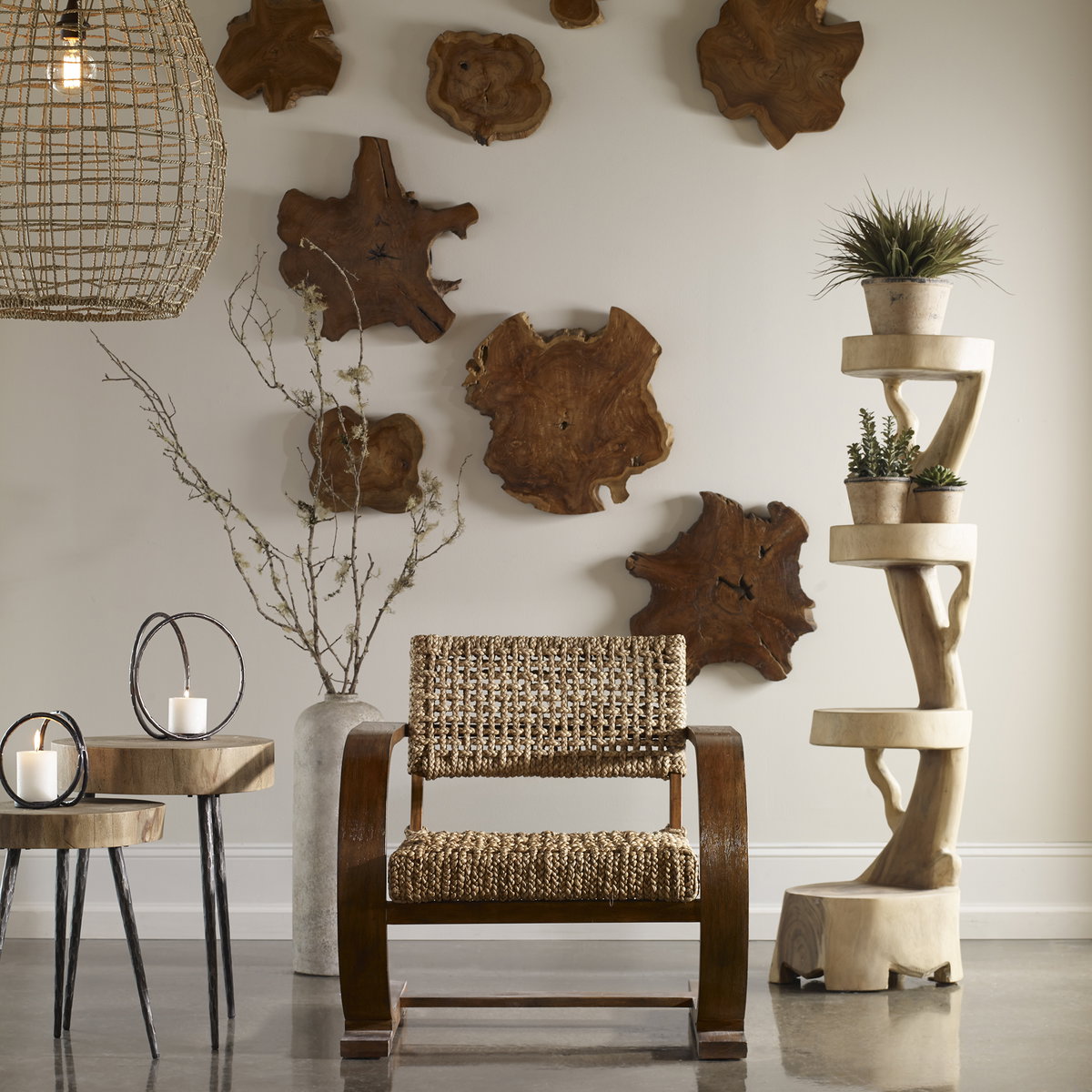 Cross Weave 1 Light Pendant, by Uttermost, 24" width x 29.5" height x 24" diameter x 24" depth View 7