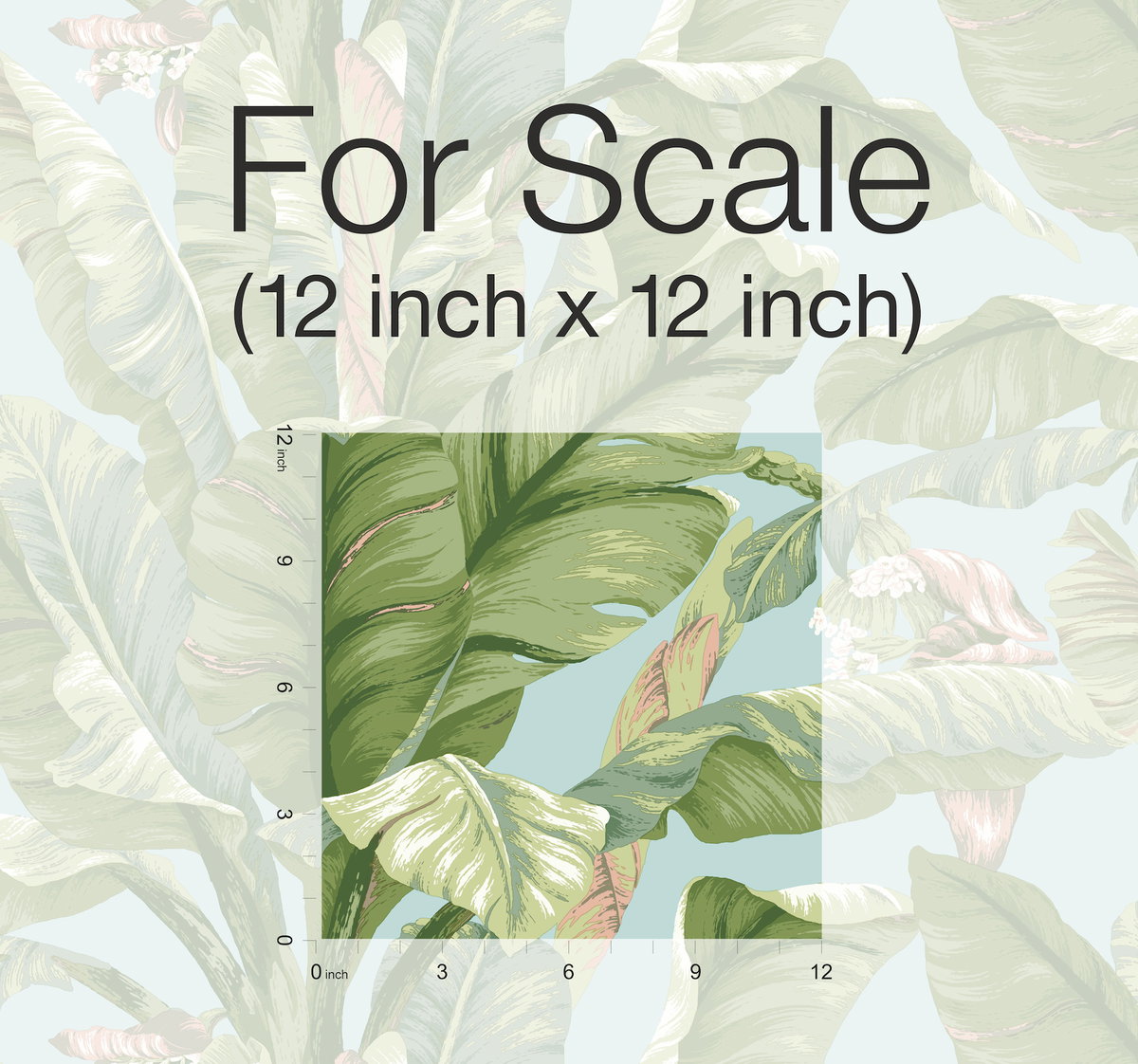 Banana Leaf Blue & Green Peel & Stick Wallpaper, by York Wall, 20' length x 2'3" width x 0.02" depth View 5