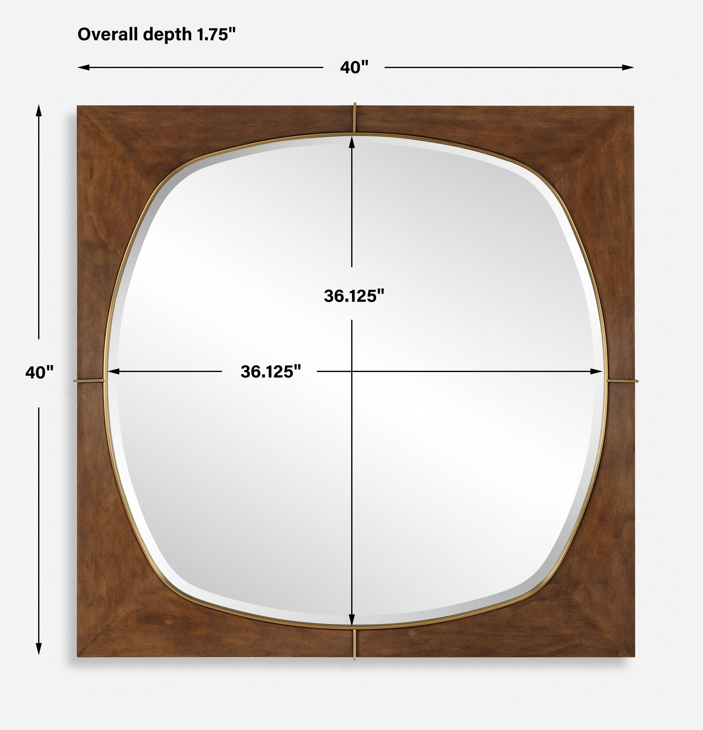 Garonne Square Walnut Mirror large image 