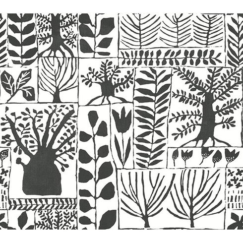 Primitive Trees Black & White Wallpaper