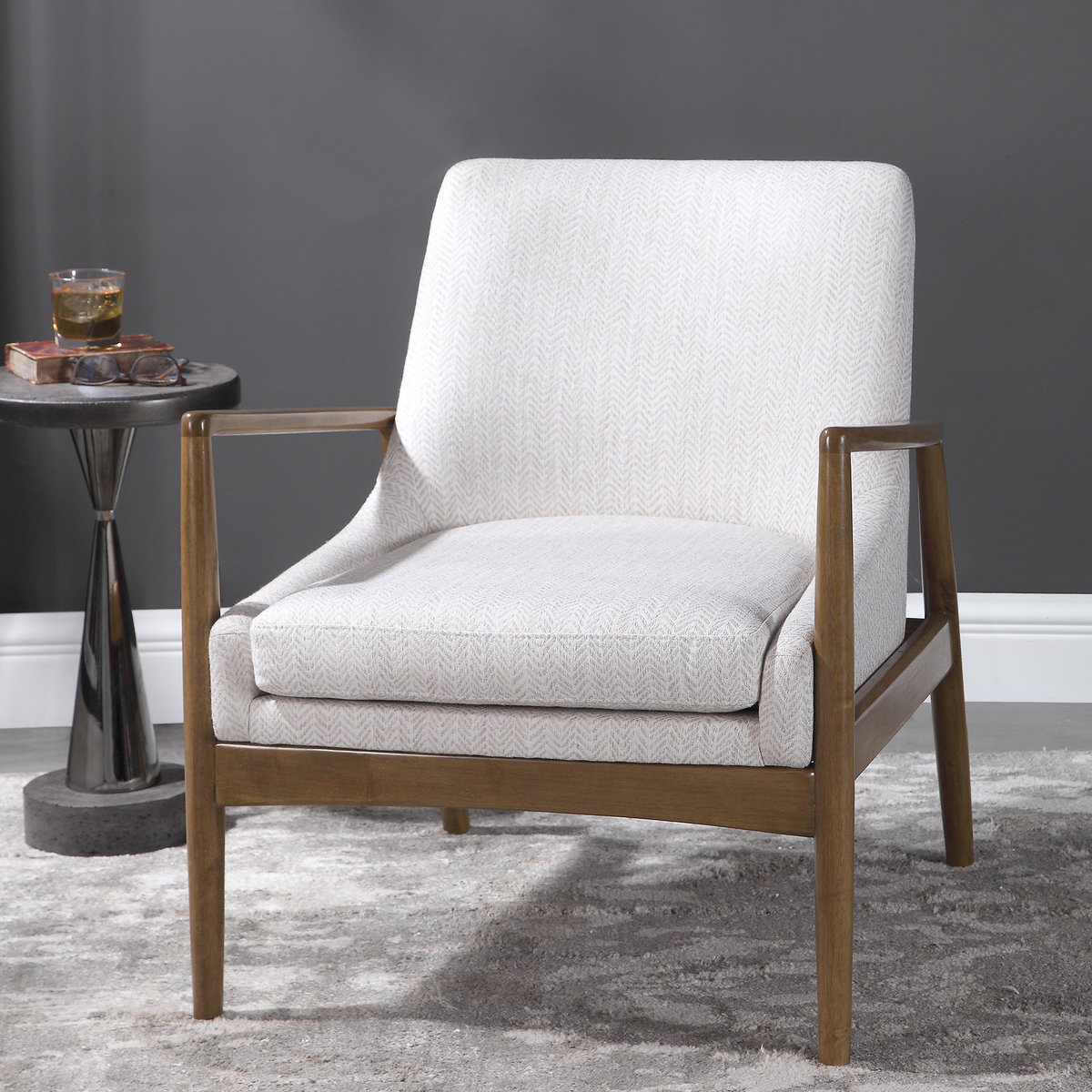Bev White Accent Chair, Furniture by Uttermost, 27" width x 31.5" height x 31" depth View 7