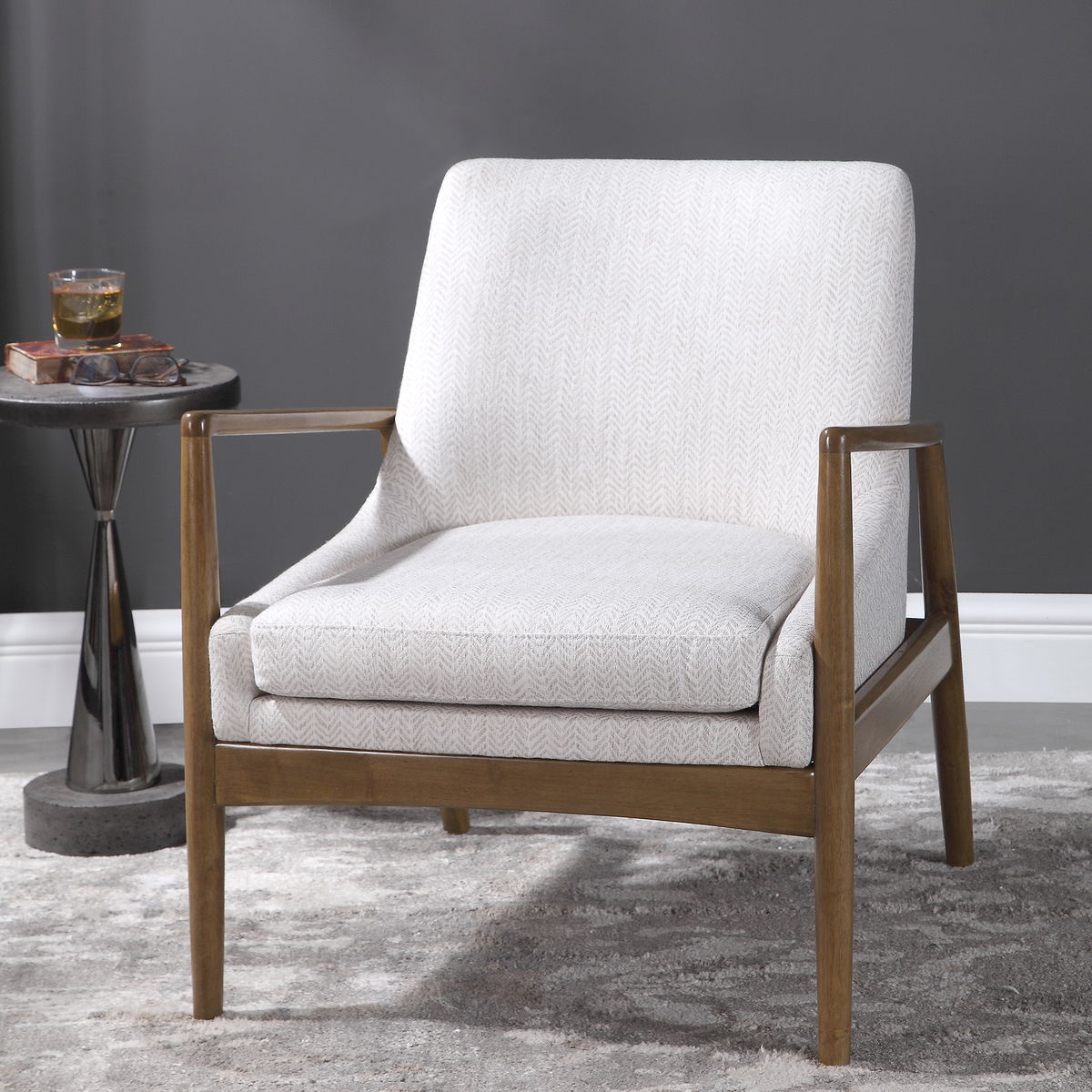 Bev White Accent Chair, by Uttermost, 27" width x 31.5" height x 31" depth View 7