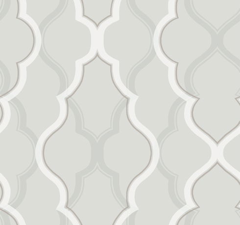 Double Damask Silver Wallpaper