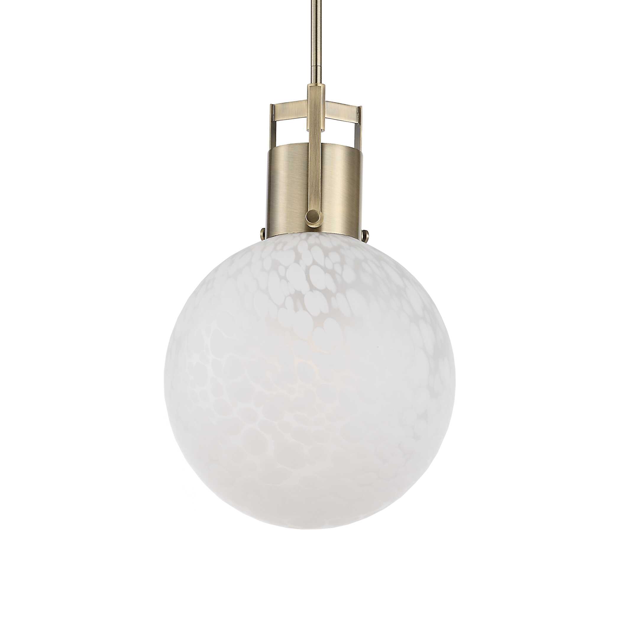 Huch 1 Light White Glass Pendant large image 