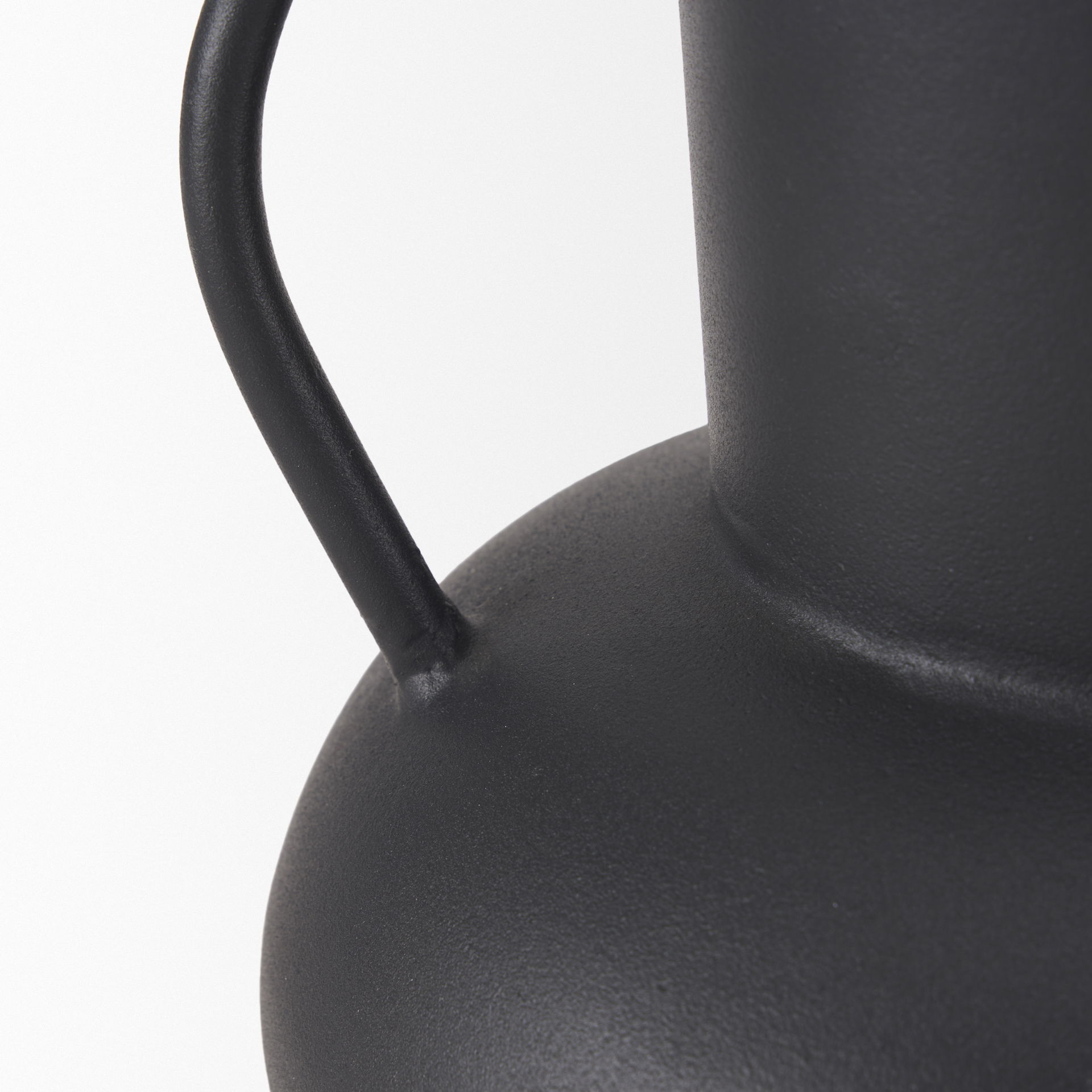Tasya Small Matte Black Metal Vase large image 
