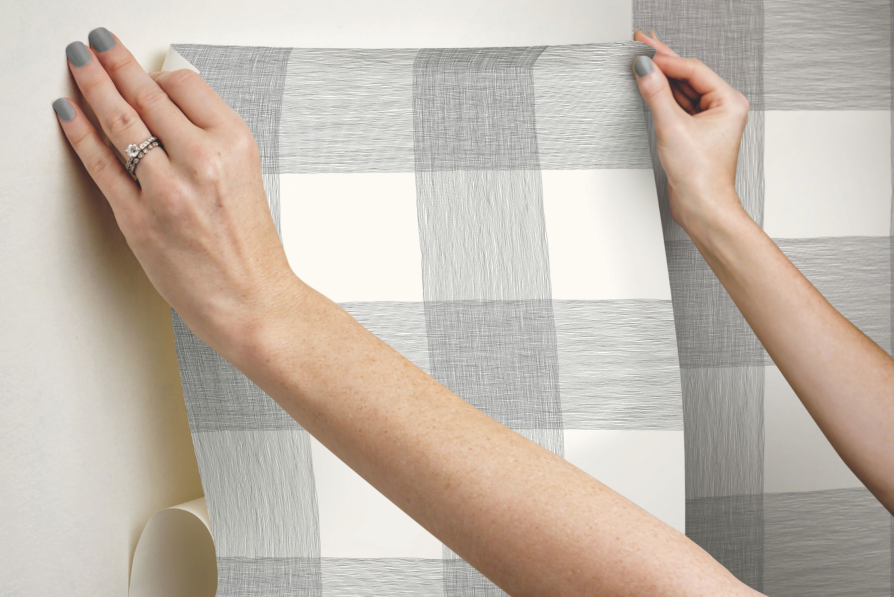 Magnolia Home Common Thread Black & White Peel & Stick Wallpaper large image 