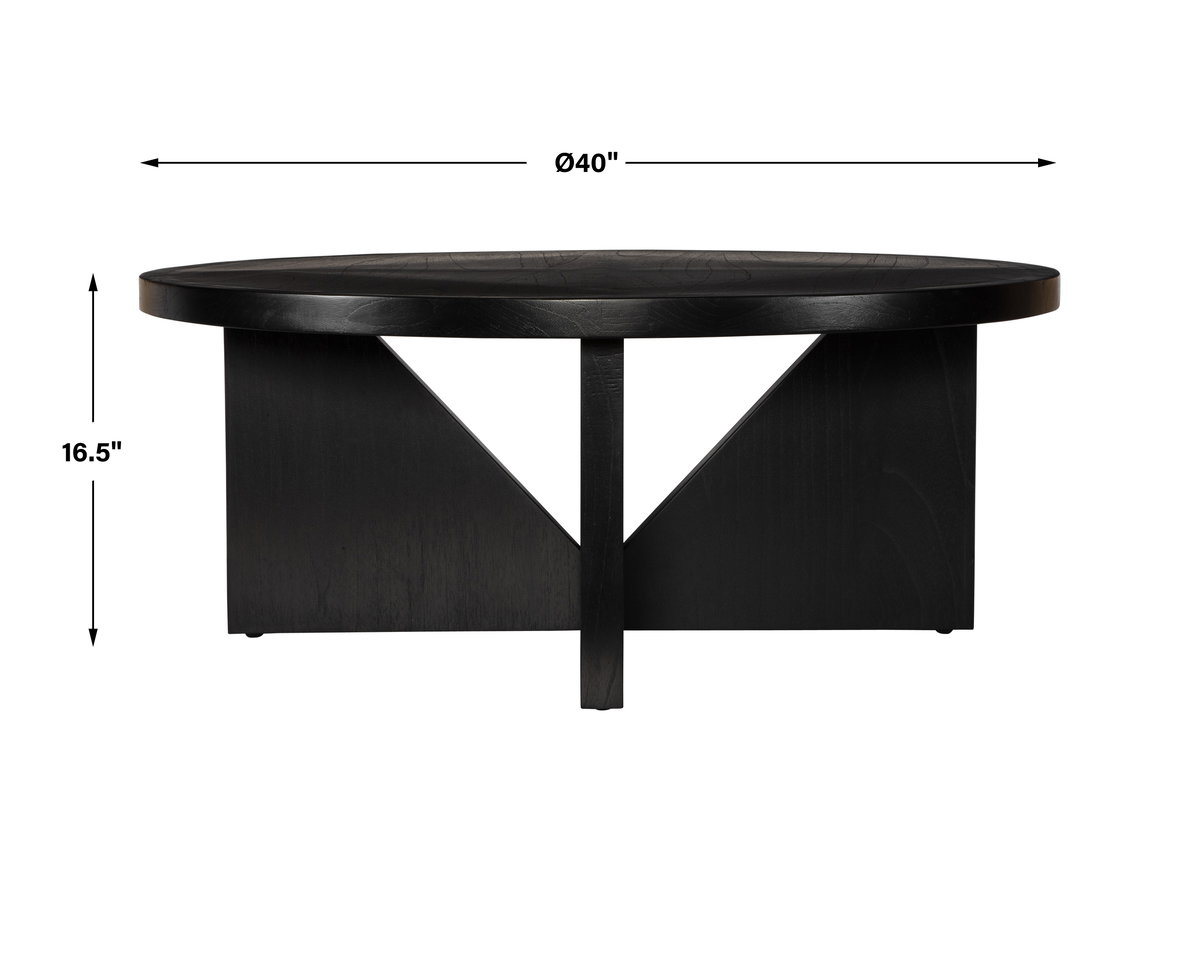 Nadette Espresso Coffee Table, Furniture by Uttermost, 40" width x 16.5" height x 40" depth View 3