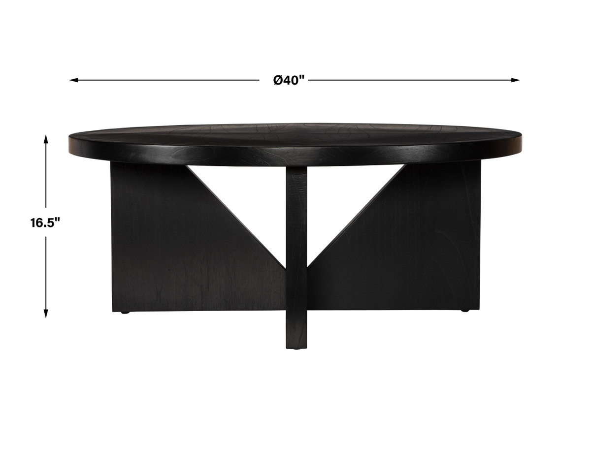 Nadette Espresso Coffee Table, by Uttermost, 40" width x 16.5" height x 40" depth View 3