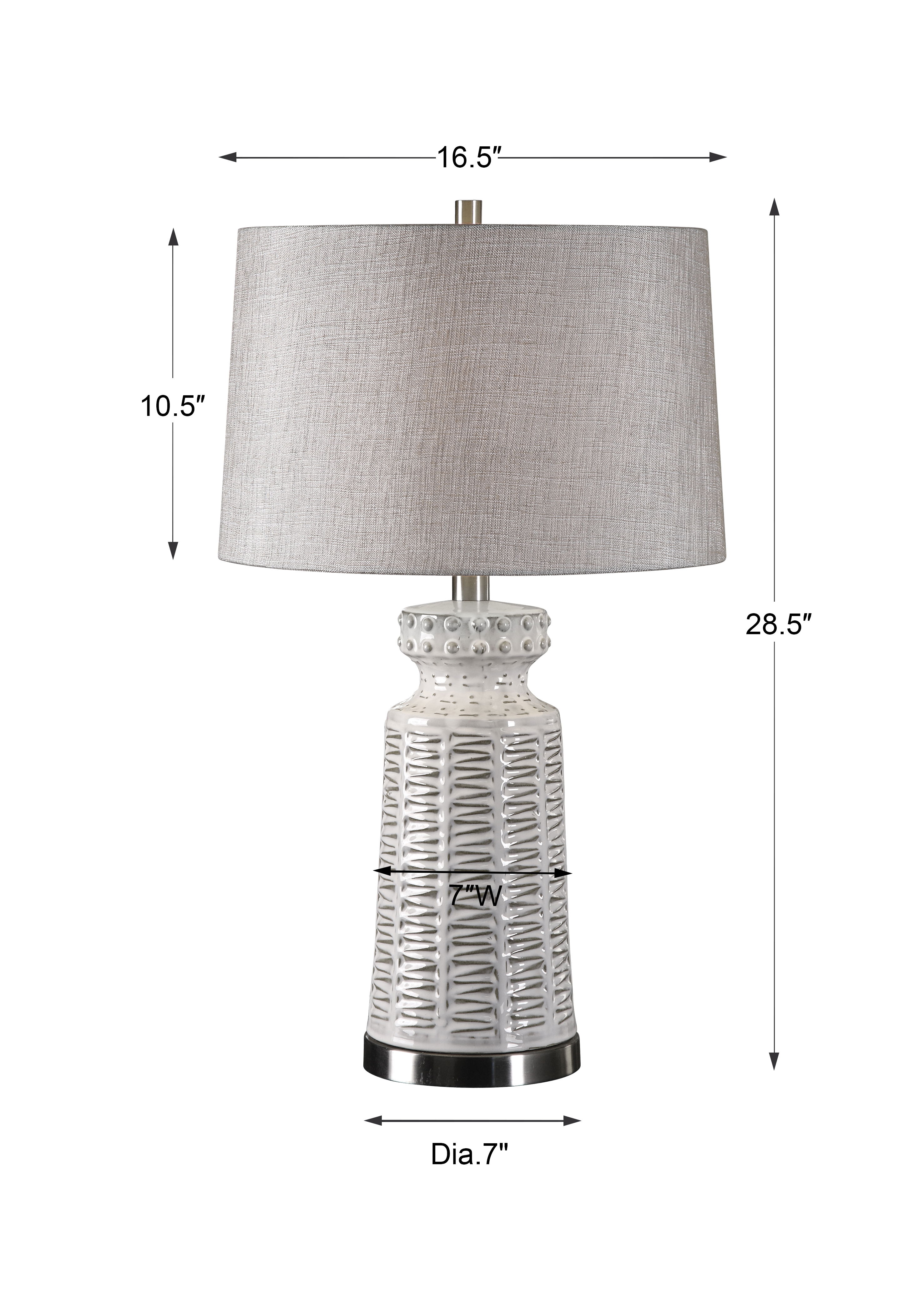 Kansa Distressed White Table Lamp large image 