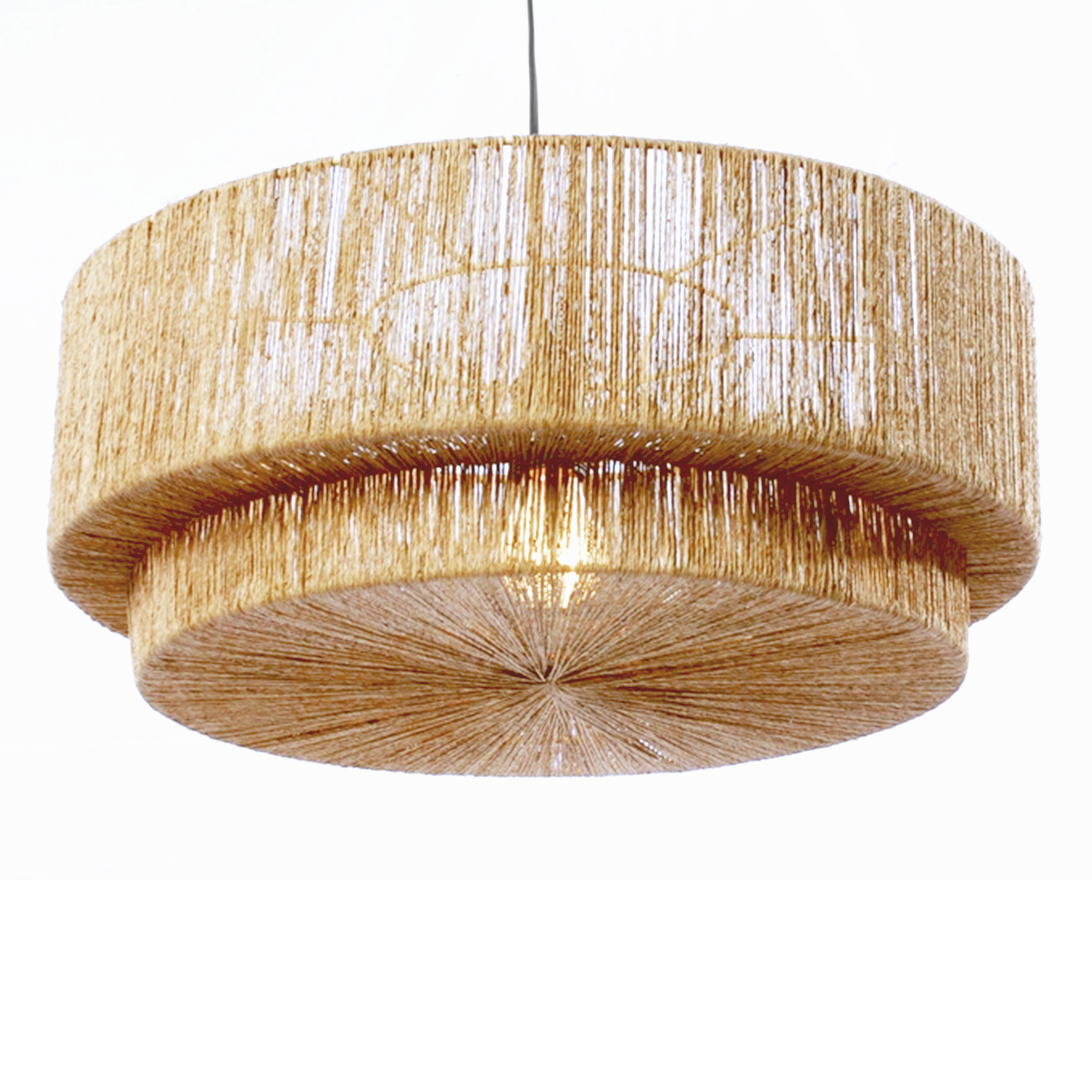 Cocktail 2 Tier Pendant in Natural, by Woven, 12.25" height x 24" diameter View 1